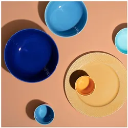 Lyngby Rhombe Color Serving Bowl Dia. 22cm - Dark Blue (201915), Schüssel + Schale, Blau