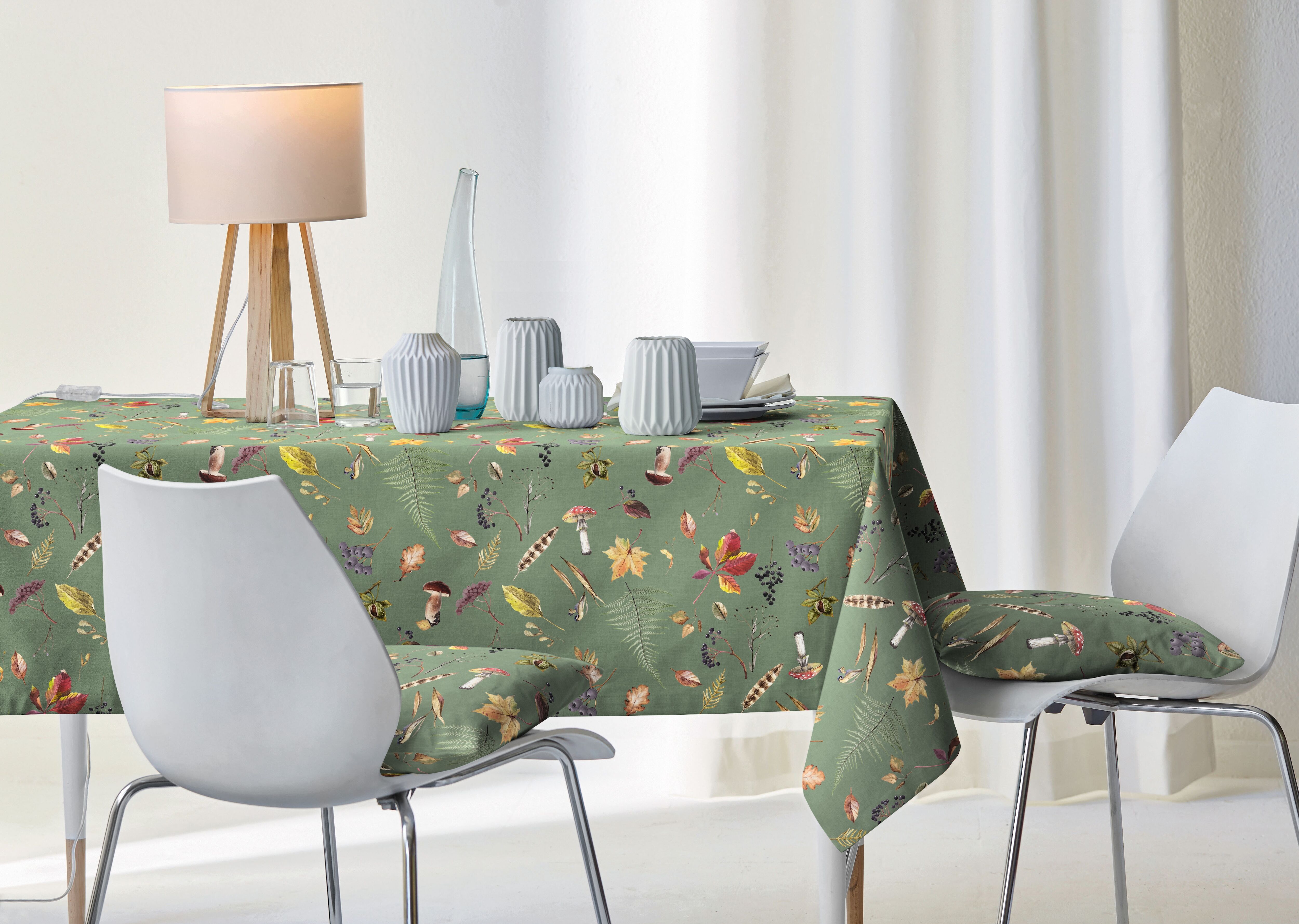Tischdecke APELT "5450" Gr. 3, braun, B:88cm L:88cm, Baumwolle, Polyester, Tischdecken, Tischdecke braun B/L: 88cm x 88cm, 1 Stk.