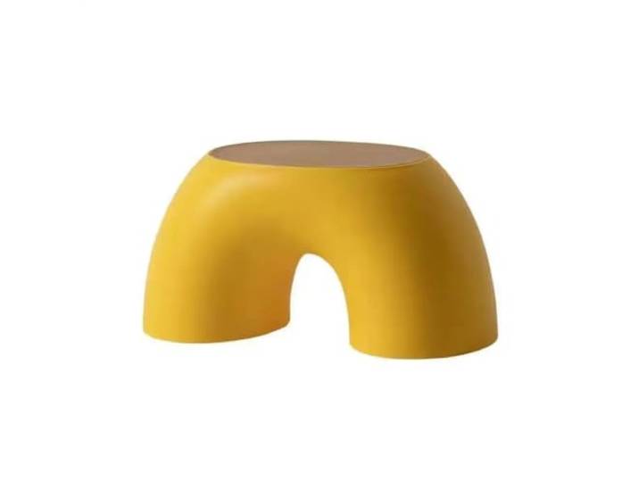 QAUUCP Fußhocker für Wohnzimmer Niedriger Kinderhocker „Rainbow“ Verdickte Kunststoffharz langlebige Fußstütze Schuh Putting Sitzbrett Home Schlafsaal Möbel(Ring stool-yellow)