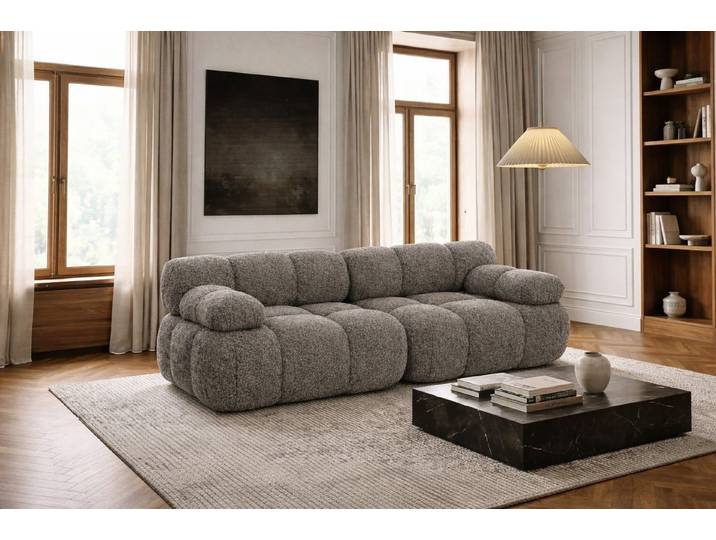 Kaiser Möbel Sofa 2-Sitzer modular für Wohnzimmer, Bouclé-Stoff Abriamo, Selia, 2-Sitzer, Teil der Selia-Modulkollektion,Kombinierbar mit weiteren Modulen