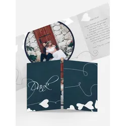 Dankeskarten Hochzeit selbst gestalten mit Spruch und Fotos im Onlinedesigner bei Meine-Kartenmanufaktur.de