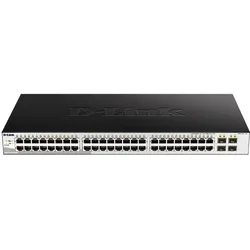 D-Link 52Port L2 Gigabit Smart Managed Switch (52 Ports), Netzwerk Switch, Schwarz, Silber