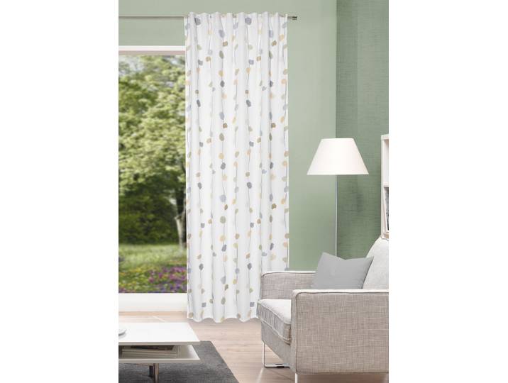 Vorhang HOME WOHNIDEEN EFFIE Gr. 1, beige (natur), B:135cm H:245cm, Baumwolle, Polyester, Gardinen, Vorhang, Kombibandschal Dekostoff, bedruckt