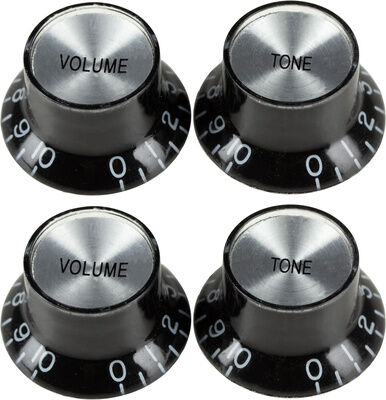 Höfner HCT-909/48BV/T Knob Set noir avec incrustation chromée