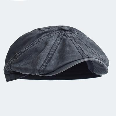 Herren Schiebermütze Ascot Hut Newsboy Mütze Schwarz Blau Baumwolle Mode Casual Street Alltag Unifarben Dichtheit verstellbar ca. 60cm Sonnenschutz Atmungsaktiv