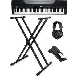 Classic Cantabile SP-150 BK Stagepiano schwarz Set inkl. Ständer, Kopfhörer und Pedal