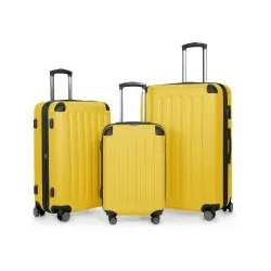 Spree - 3er Koffer-Set Hartschale Gelb matt, TSA, (55cm, 65cm & 75cm), 259 Liter