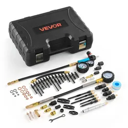 VEVOR Druckverlustprüfer für Motorenzylinder Manometer (0-700 psi) Leckagemessgerät (0-100 psi), Zylinderdrucktester mit 4 Adaptern, Kraftfahrzeug Kompressionsprüfset Druckprüfung und Leckratenmessung