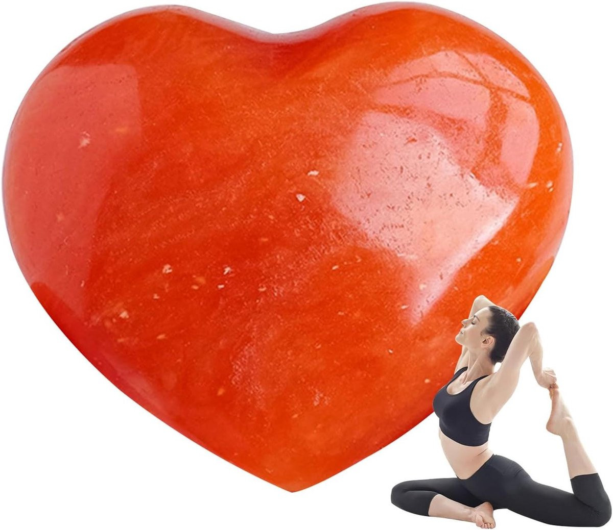 Rode Aventurijn Kristal - Hartvormige Steen voor Meditatie en Decoratie - Rood - 5-7 cm