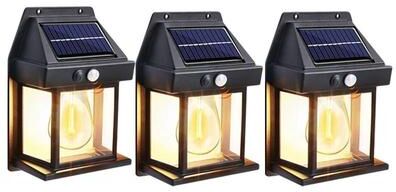 Uplifted Finds Solar Powered Outdoor Wall Light Motion Sensor Waterproof LED Lamp 3 Pcs