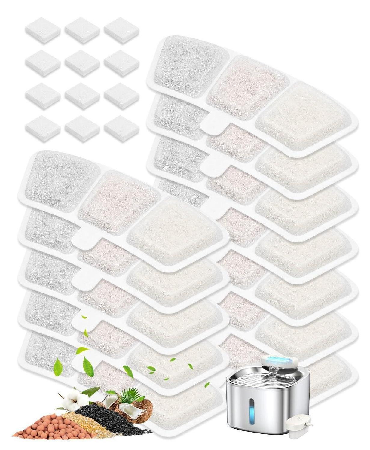 Oneisall Vervangingsfilters voor drinkfonteinen, set van 24 stuks voor Oneisall 3.5L PW04