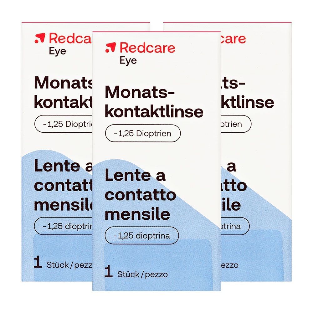 Redcare Monatslinse -1,25dpt 3 Stück Kontaktlinsen