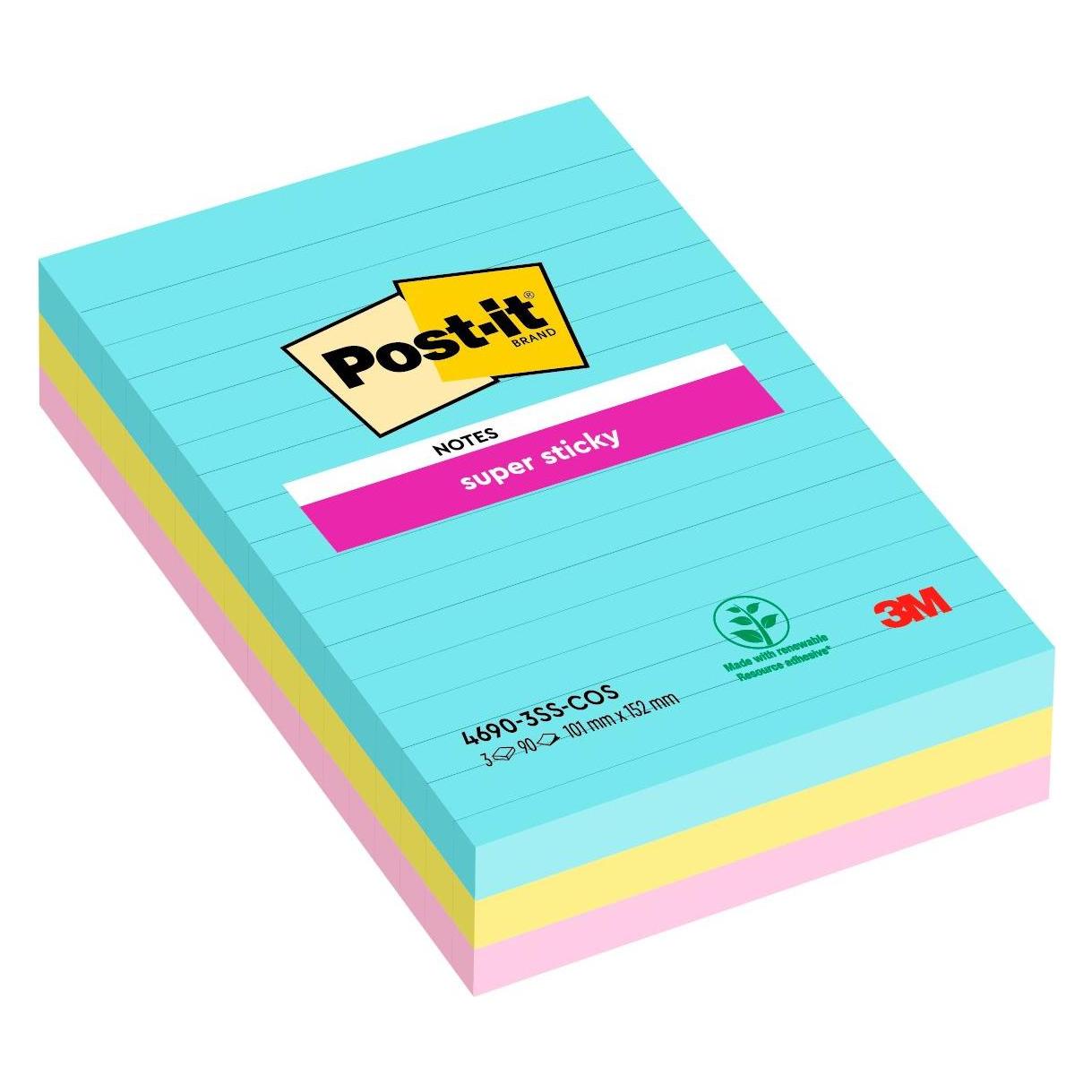 Post-it Super Sticky Cosmic (152 x 101 mm) (4690-3SSMIA)