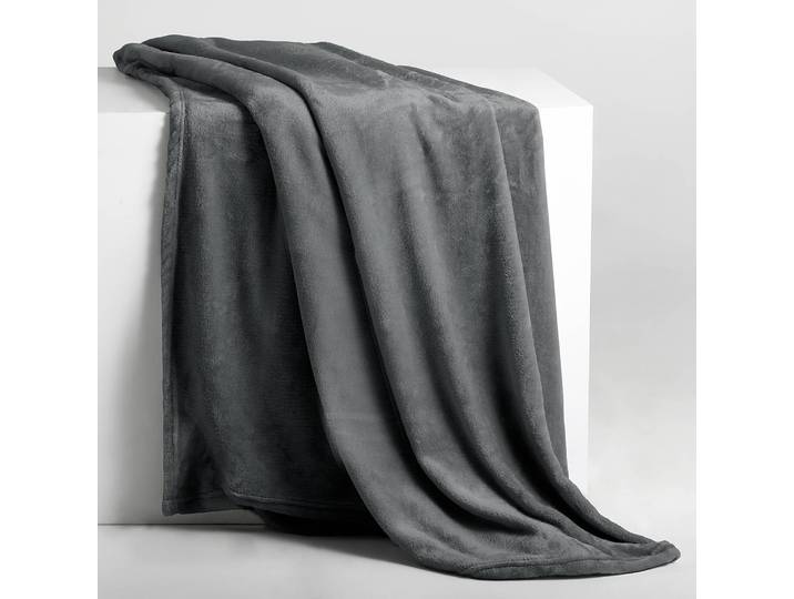 Kuscheldecke Nic 150 x 200cm Grau/Dunkelgrau Microfaser