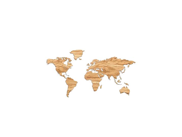 Design Wandobjekt „Wooden World Map“ Natural 216 x 108 cm Wooden Amsterdam