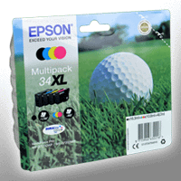 4 Epson Tinten C13T347640 Multipack KCMY 34XL