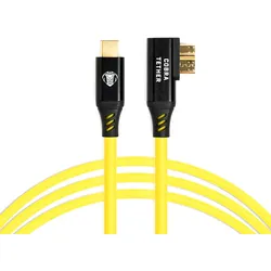 COBRATETHER abgewinkeltes Kabel USB-C/USB-3 Micro-B 90° 10m gelb