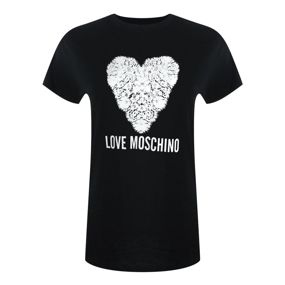 Schwarzes T-shirt Mit Herzprint Von Love Moschino