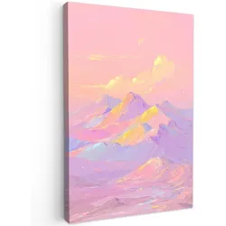 LEINWANDBILD Berggipfel - Wolken - Verträumt Wanddeko Schlafzimmer 60x90 cm
