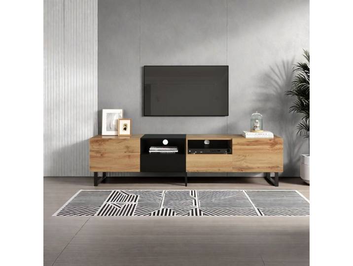 Commode Meuble TV Meuble rétro Table TV Commode aspect bois Salon