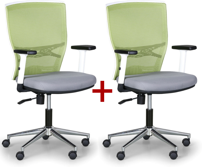 B2B Partner Bürostuhl HAAG 1+1 GRATIS, grün/grau