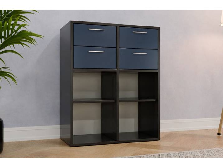 Massivholzregal nach Maß - RAL 5003 Saphirblau - 100x80x42cm - Individuell konfigurieren