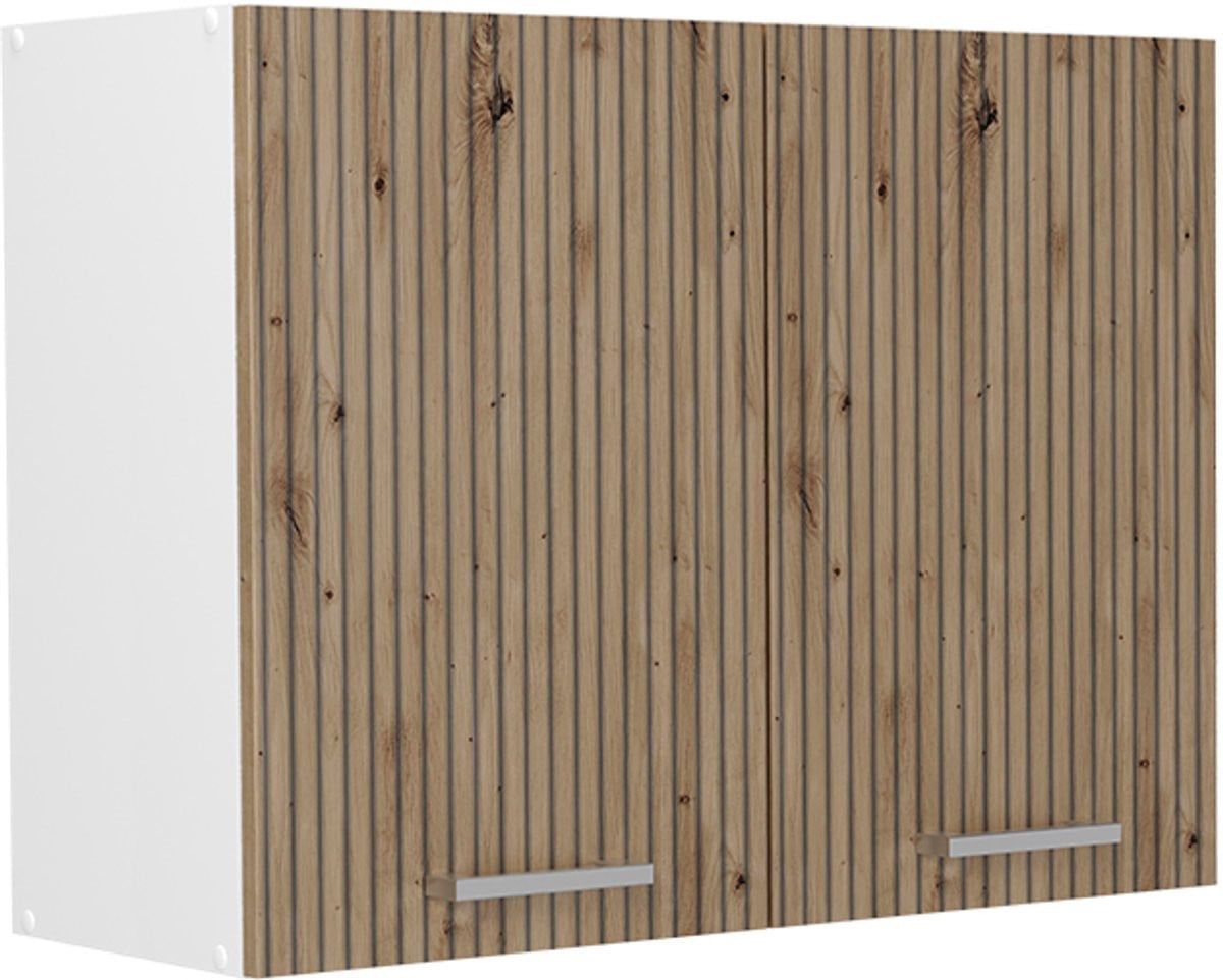Vicco Glazen keukenkast R-Line, Artisanaal eiken/Wit, Wandkast