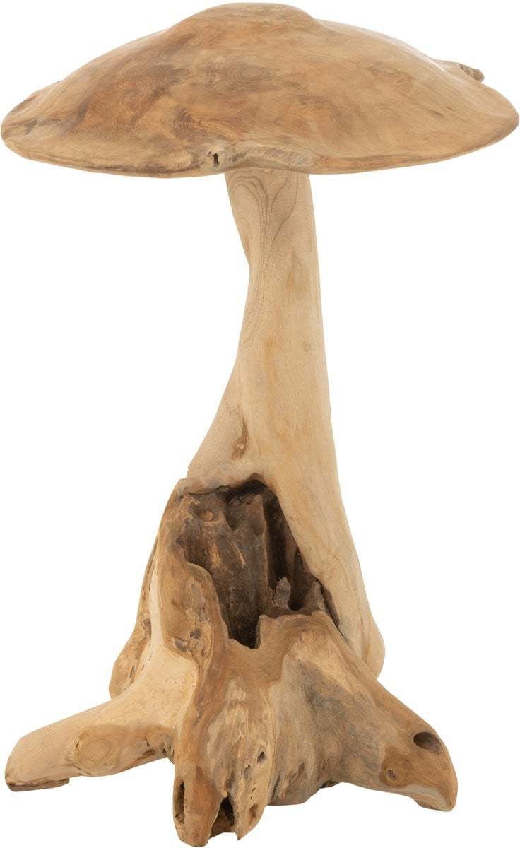 J-Line Decoratie Paddenstoel - Hout - Naturel - Large