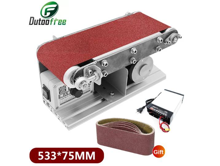 Bricolage polissage rectifieuse bureau ceinture Machine coupe bords affûteur multifonctionnel ponceuse à bande avec 10 pièces ceinture 533*75mm