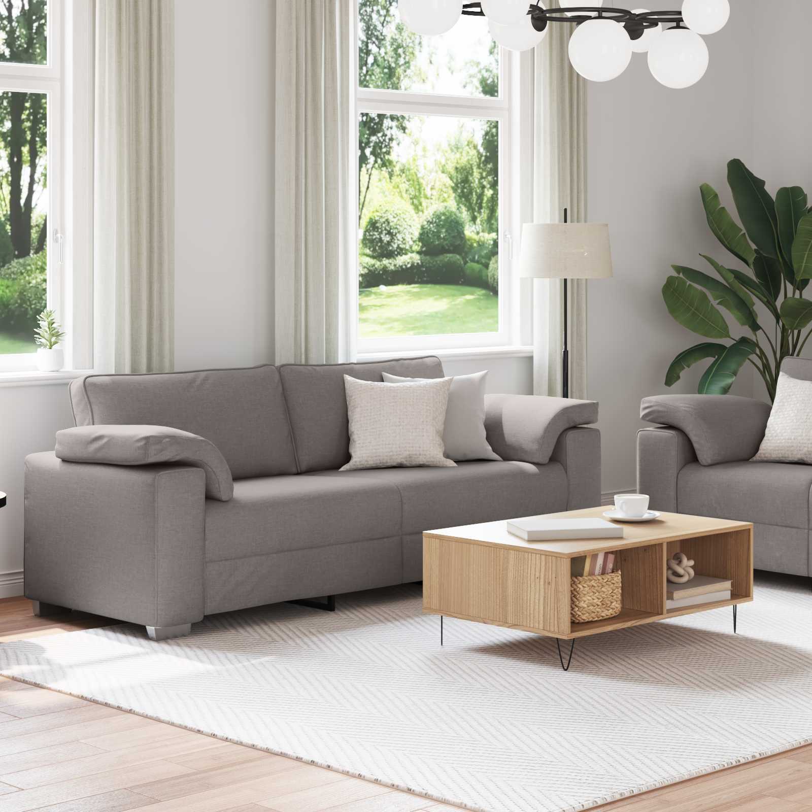 vidaXL Canapé 2 pc Taupe tissu
