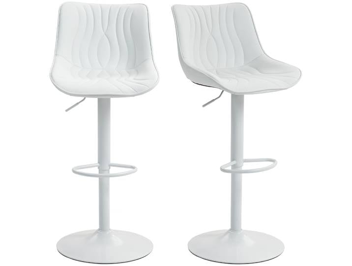 HOMCOM Lot de 2 tabourets de bar, chaises de bar, structure en acier, hauteur réglable 92-110 cm, chaises hautes avec dossier et