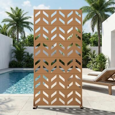 Dovelina Outdoor Privacy Screen Metal Privacy Screen Panel Free Standing