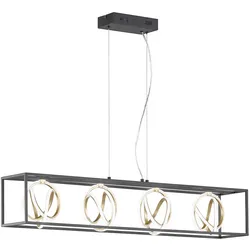 Pendellampe Hängelampe Esstischleuchte schwarz gold LED dimmbar Höhe verstellbar
