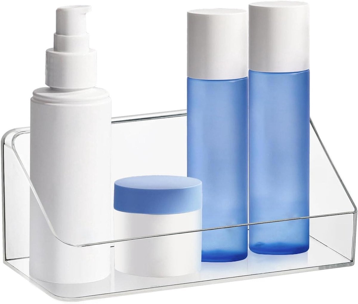 Allecto Premium Wandgemonteerde opbergorganizer voor badkamer en slaapkamer - Transparant