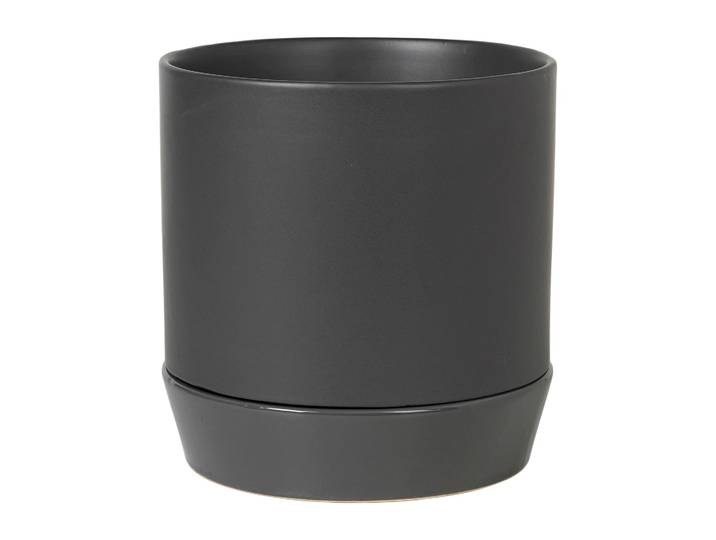 Broste Copenhagen Pot avec soucoupe Denise Ø21 cm Charcoal grey