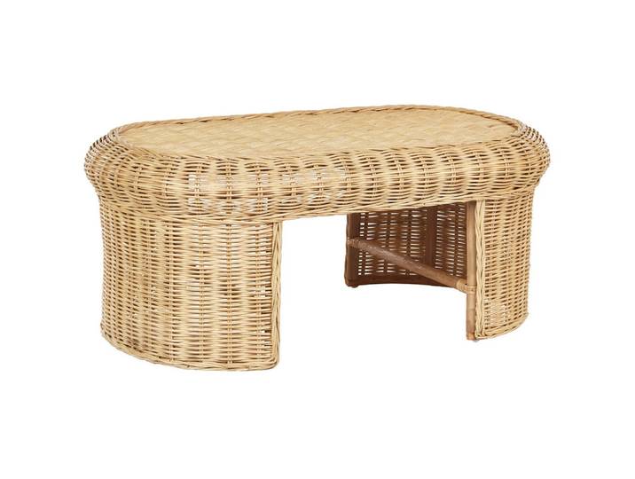 GARTENTISCH 96/60 cm Rattan Natürlich Livadeia