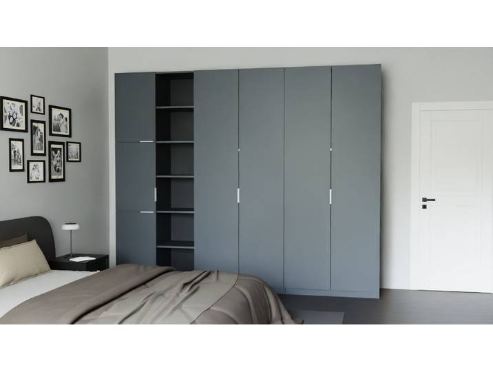 Kleiderschrank mit offenen Fächern Premium Dekore Schwarz
