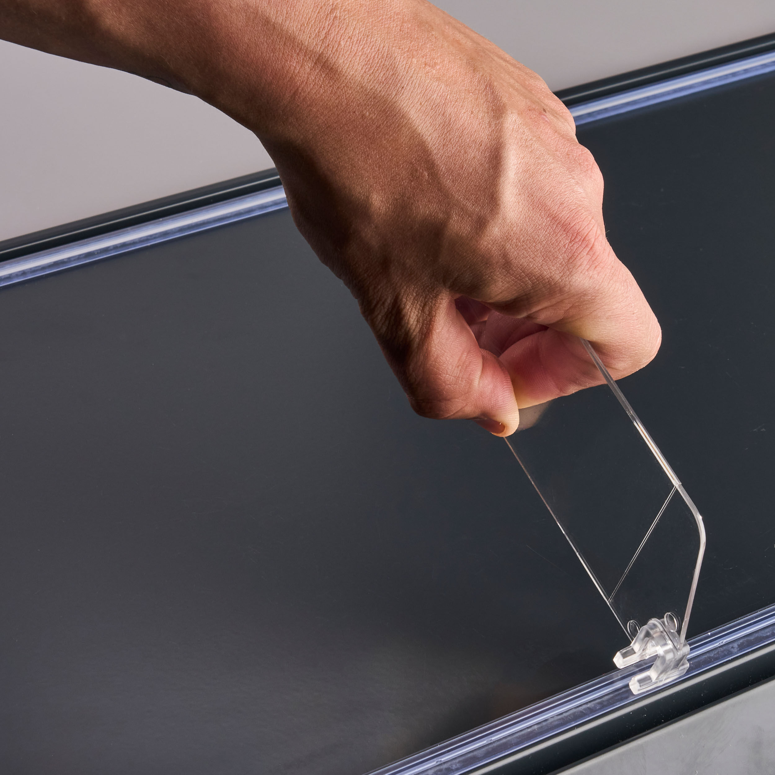 1 Separador "Flexible" sin tope frontal, transparente 60 mm   335 mm, Policarbonato