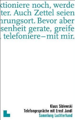 Klaus Siblewski - Telefongespräche mit Ernst Jandl: Originalausgabe - Preis vom 30.09.2026 09:01:18 h