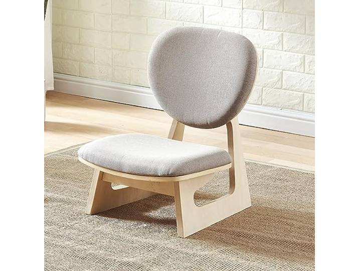 LoJax Hölzerne Tatami Low Chair Japanischer Stil Rückenlehne Boden Stuhl Portable Lazy Floor Chair