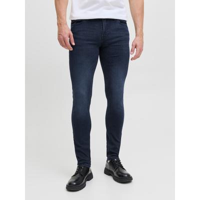 Skinny-fit-Jeans JACK & JONES "JJILIAM Skinny Jeans mit Used-Waschung für schlanke Silhouette", Herren, Gr. 34, Länge 32, blau (denim blau), Denim/Jeans, Obermaterial: 99% Baumwolle, 1% Elasthan, Abriebeffekte, skinny fit, Jeans, Abriebeffekte,...