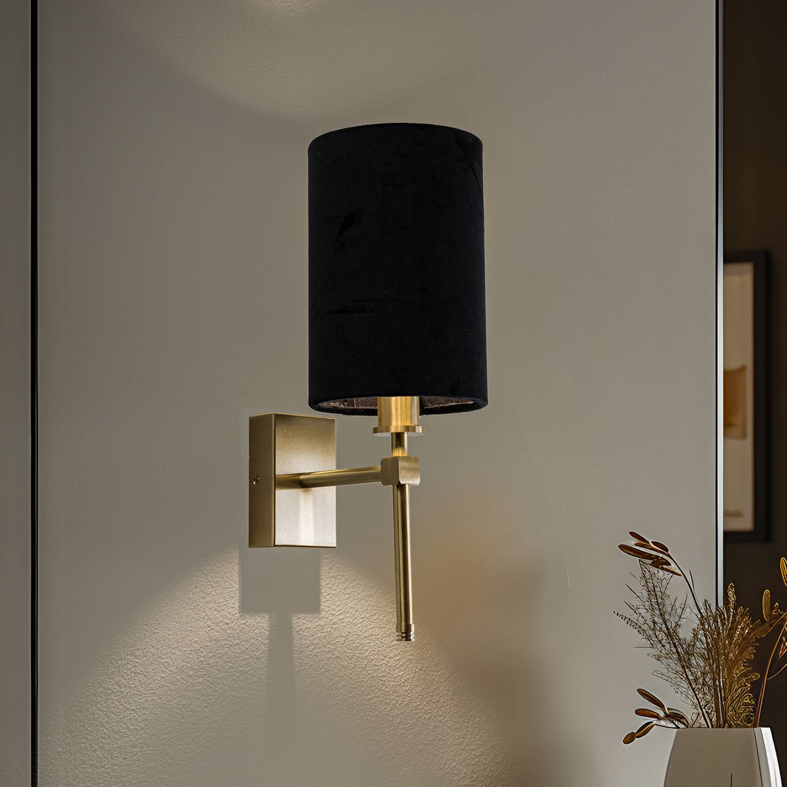 Wandlampe Azzi Argon, dimmbar, messing / gold, für Wohn- / Esszimmer, Metall, Wandleuchte, Wandlampe Innen