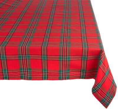 Design Imports Holiday Plaid Tablecloth