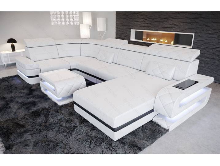 Mini Sofa Bologna U-Form in Leder
