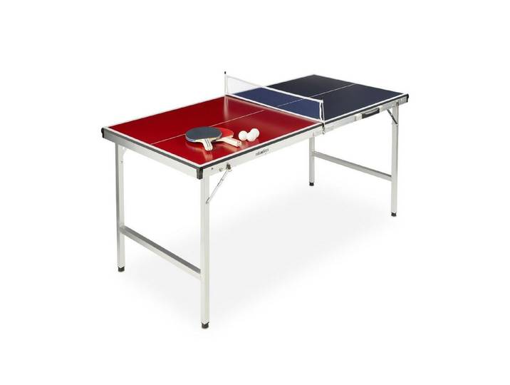 relaxdays Mini-Tischtennisplatte Klappbare Tischtennisplatte mit Zubehör (7-tlg)