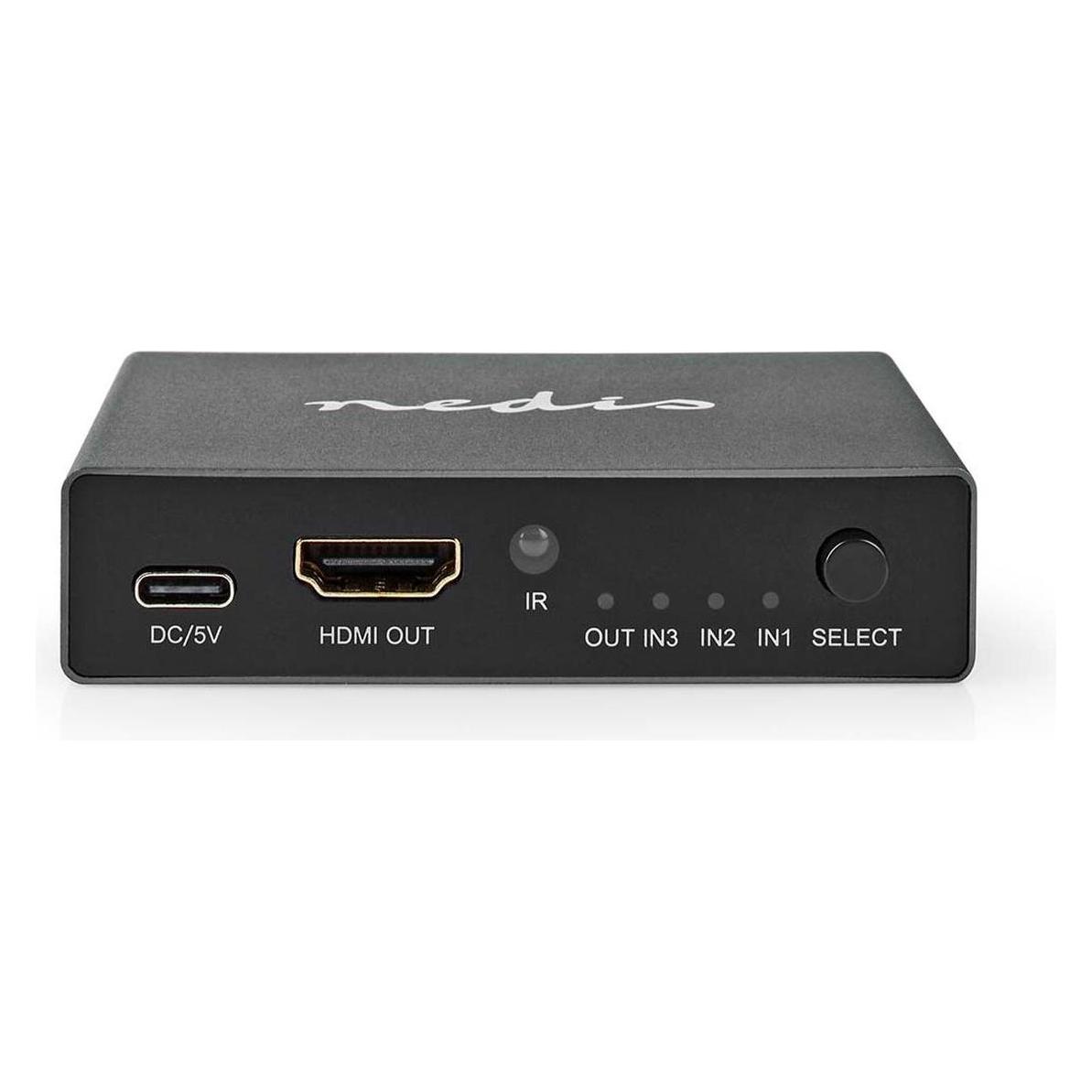 Nedis HDMI Schalter | 3-Port port(s) | 3x HDMI Eingang | HDMI Ausgang | 8K@60Hz | 45 Gbps | fern (VSWI3493AT)