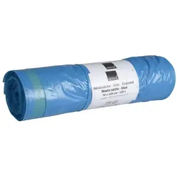 Müllsack mit Zugband blau 120 L 38 my (Typ 60) starkes LDPE Material, 700 x 1000 mm