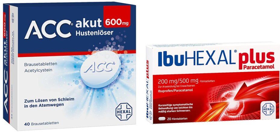 Ibuhexal Plus Paracetamol + Acc akut 600mg Hustenlöser 40 stk