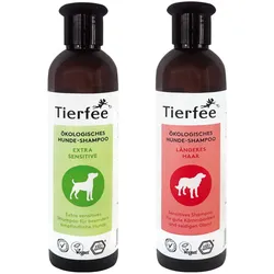 Tierfee Hunde-Shampoo Sparpaket - Extra Senitiv + Längeres Haar - 2x 250 ml