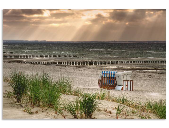 Wandbild ARTLAND Schwarzer Busch Strand auf Insel Poel , beige (farbe bild(er): naturfarben), B:60cm H:40cm, Bilder, Wandbild, als Alubild, Leinwandbild in verschied. Grössen